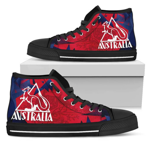Australia High Top Canvas Shoes - Kangaroo Symbol Shoes Australian Coat Of Arms Australia High Top Canvas Shoes - Kangaroo Symbol Shoes Australian Coat Of Arms