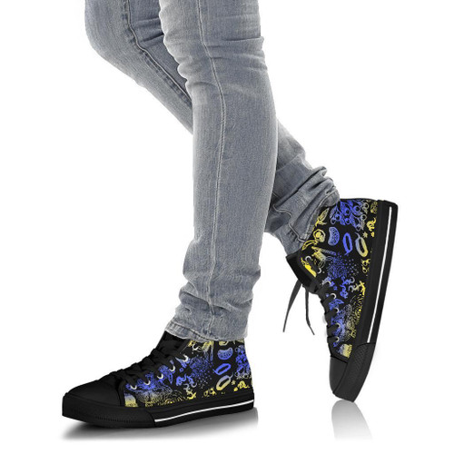 Australia High Top Canvas Shoes - Australian Aboriginal Golden Wattle Australia High Top Canvas Shoes - Australian Aboriginal Golden Wattle