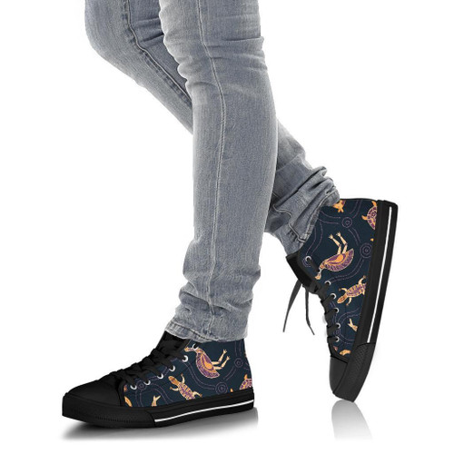 Australia High Top Canvas Shoes - Indigenous Animals Patterns Australia High Top Canvas Shoes - Indigenous Animals Patterns
