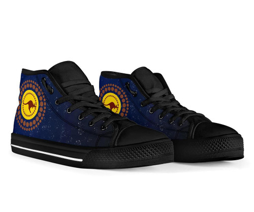 Australia High Top Canvas Shoes - Kangaroo On The Sun Australia High Top Canvas Shoes - Kangaroo On The Sun