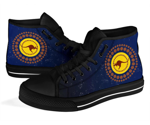 Australia High Top Canvas Shoes - Kangaroo On The Sun Australia High Top Canvas Shoes - Kangaroo On The Sun