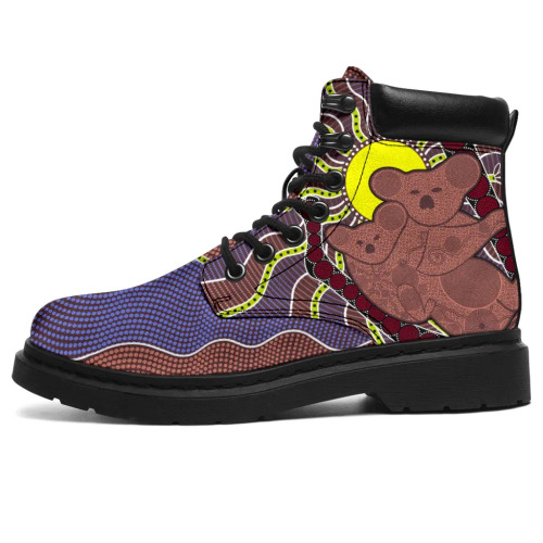 Australia Aboriginal All Season Boots - Koala Patterns Sun Dot Painting