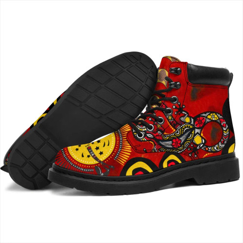 Australia Aboriginal All Season Boots - Lizard And Boomerang Patterns