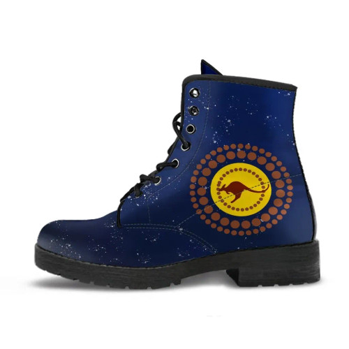 Australia Leather Boots - Kangaroo On The Sun
