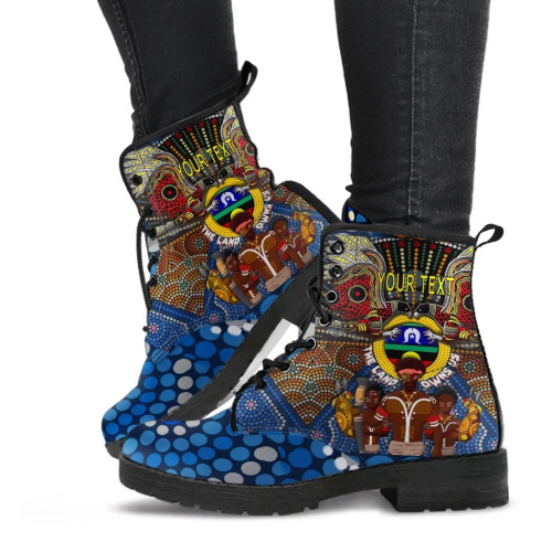[Custom] Australia The Land Owns Us Leather Boots