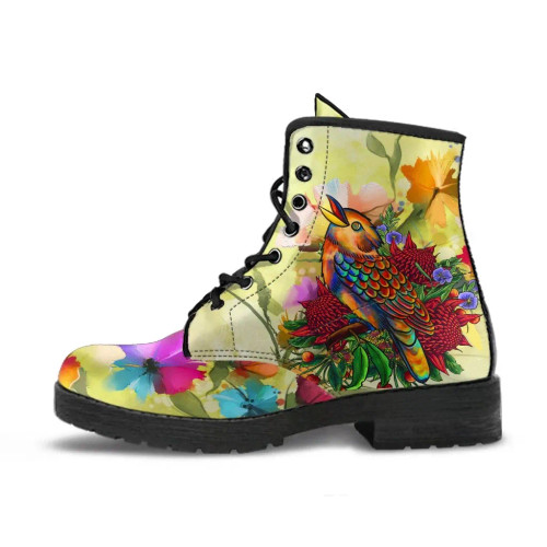Australia Leather Boots - Australia Kookaburra With Waratah