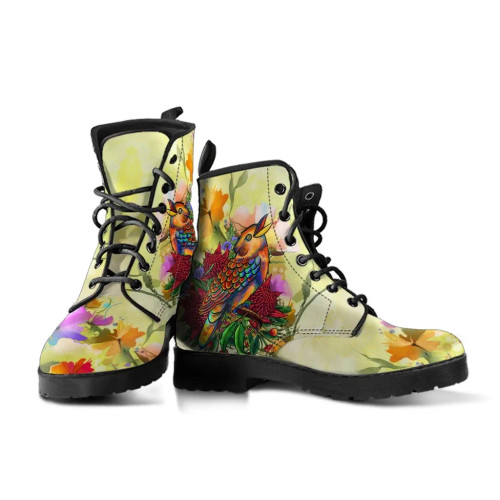 Australia Leather Boots - Australia Kookaburra With Waratah Australia Leather Boots - Australia Kookaburra With Waratah