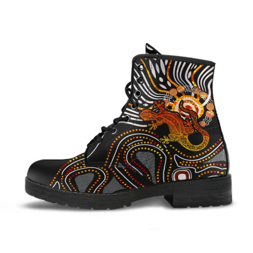 Australia Aboriginal Leather Boots - Lizard Sunshine