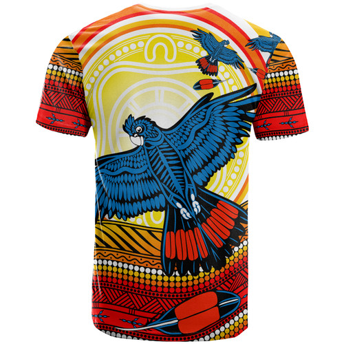 Australia Aboriginal Inspired T-shirt - Cockatoo Dot Painting Sunset Patterns Australia Aboriginal Inspired T-shirt - Cockatoo Dot Painting Sunset Patterns