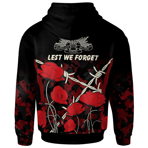 Australia Anzac Hoodie - Anzac with Remembrance Poppy Flower Ver2 Australia Anzac Hoodie - Anzac with Remembrance Poppy Flower Ver2