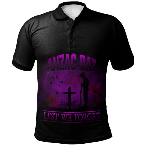Australia Anzac Polo Shirt - Lest We Forget 2D Style (Pink)