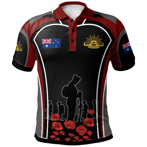 Australia Anzac Poppy Polo Shirt - Lest We Forget Poppy Flower Symbol