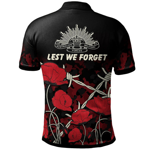 Australia Anzac Polo Shirt - Anzac with Remembrance Poppy Flower Ver2