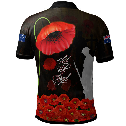 Australia Anzac Polo Shirt - Remembrance Poppy Flowers2 Australia Anzac Polo Shirt - Remembrance Poppy Flowers2
