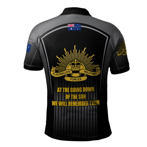 Australia Anzac Day Custom Polo Shirt - Remembrance Day Lest We Forget Special Black Polo Shirt2