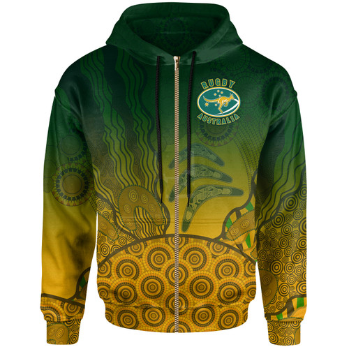 Wallabies Rugby Hoodie - Aboriginal Inspired Australian Hoodie Wallabies Rugby Hoodie - Aboriginal Inspired Australian Hoodie