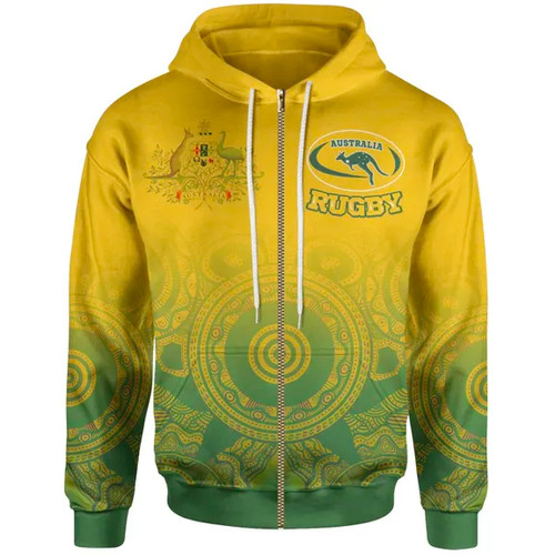 Wallabies Rugby Hoodie - Kangaroo and Coat Of Arms Hoodie