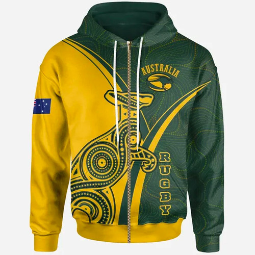 Australia Wallabies Hoodie - Australian Kangaroo & Patterns Dot Art Painting Hoodie Australia Wallabies Hoodie - Australian Kangaroo & Patterns Dot Art Painting Hoodie