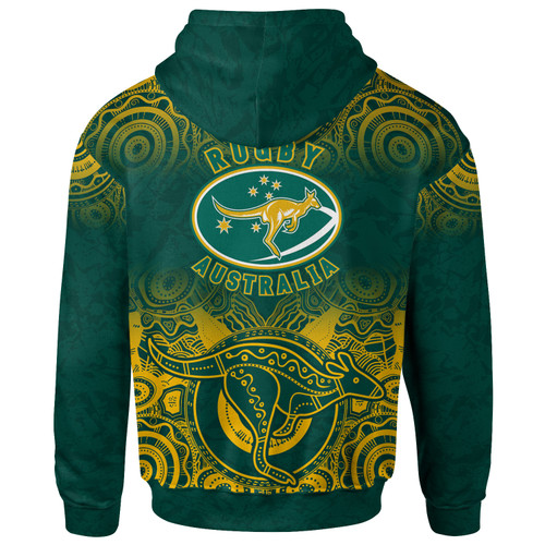 Wallabies Rugby Hoodie - Custom Aboriginal Inspired Wallabies Kangaroo Hoodie Wallabies Rugby Hoodie - Custom Aboriginal Inspired Wallabies Kangaroo Hoodie
