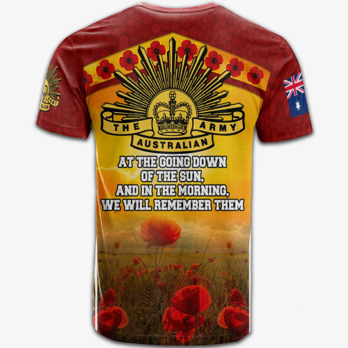 Australia Anzac T-shirt Lest We Forget Aboriginal Version 1
