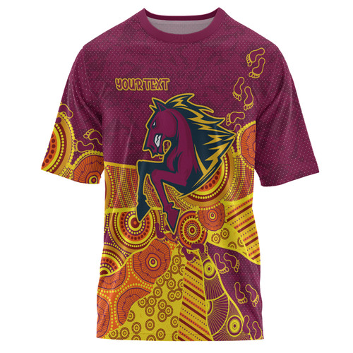 Brisbane Brisbane Broncos T-shirt - Custom Indigenous Broncos Footprints T-shirt Brisbane Brisbane Broncos T-shirt - Custom Indigenous Broncos Footprints T-shirt