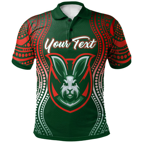 Australia Rabbitohs Polo Shirt - Custom Australia Rabbitohs Aboriginal Inspired Style Polo Shirt Australia Rabbitohs Polo Shirt - Custom Australia Rabbitohs Aboriginal Inspired Style Polo Shirt