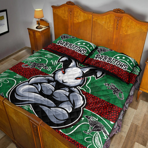 Australia Rabbitohs Quilt Bed Set - Custom Indigenous Super Australia Rabbitohs Quilt Bed Set Australia Rabbitohs Quilt Bed Set - Custom Indigenous Super Australia Rabbitohs Quilt Bed Set