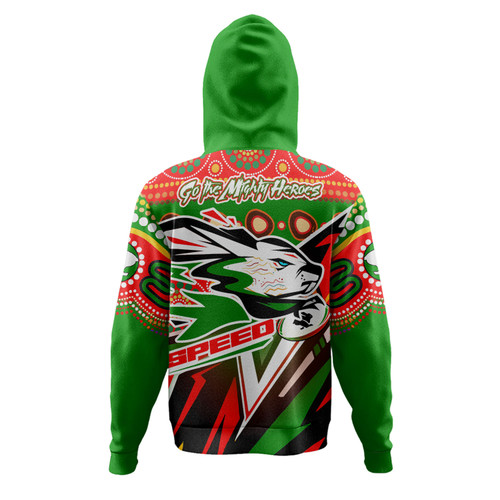 Australia South Sydney Rabbitohs Custom Hoodie - Brave Bunnies Go the Mighty Heroes Indigenous Hoodie Australia South Sydney Rabbitohs Custom Hoodie - Brave Bunnies Go the Mighty Heroes Indigenous Hoodie