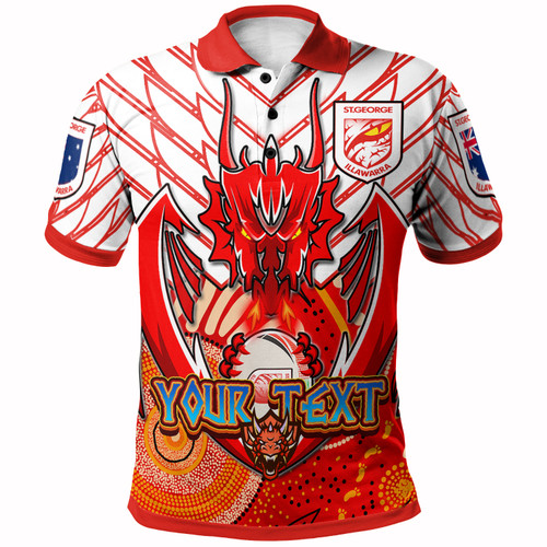 Australia Illawarra and St George Custom Polo Shirt - Indigenous Super St George Team with Australia Flag Polo Shirt Australia Illawarra and St George Custom Polo Shirt - Indigenous Super St George Team with Australia Flag Polo Shirt