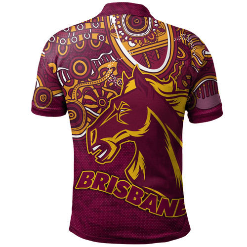 Brisbane Broncos Polo Shirt - Custom Super Indigenous Inspired Broncos Polo Shirt Brisbane Broncos Polo Shirt - Custom Super Indigenous Inspired Broncos Polo Shirt
