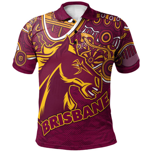 Brisbane Broncos Polo Shirt - Custom Super Indigenous Inspired Broncos Polo Shirt