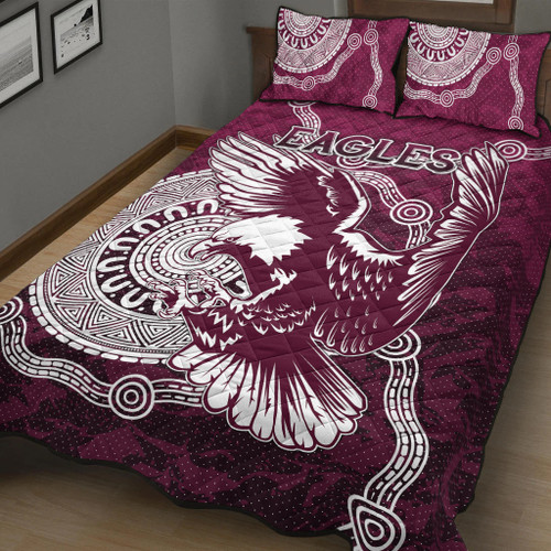 Australia Sea Eagles Quilt Bed Set - Custom Super Eagles Quilt Bed Set