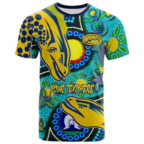 Parramatta Eels Custom T-shirt - Parramatta Eels Now Or Never Indigenous Culture Flag Dot Painting T-shirt Parramatta Eels Custom T-shirt - Parramatta Eels Now Or Never Indigenous Culture Flag Dot Painting T-shirt