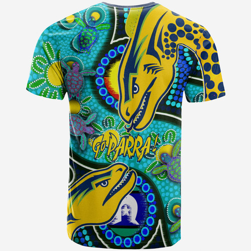 Parramatta Eels Custom T-shirt - Parramatta Eels Now Or Never Indigenous Culture Flag Dot Painting T-shirt Parramatta Eels Custom T-shirt - Parramatta Eels Now Or Never Indigenous Culture Flag Dot Painting T-shirt