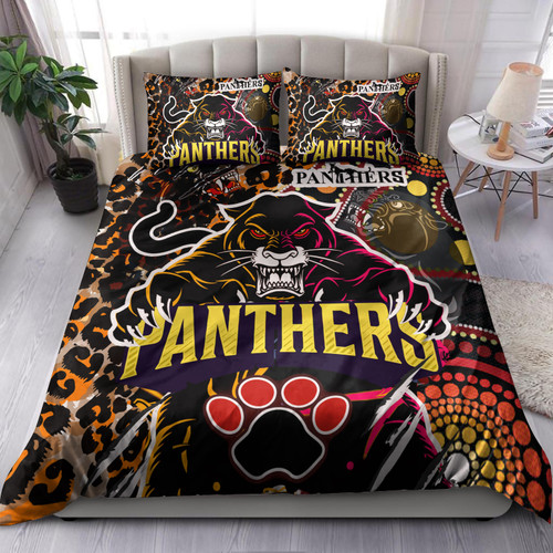 Penrith League Football Club Bedding Set - The Indigenous Wild Black Penrith Scratch Style