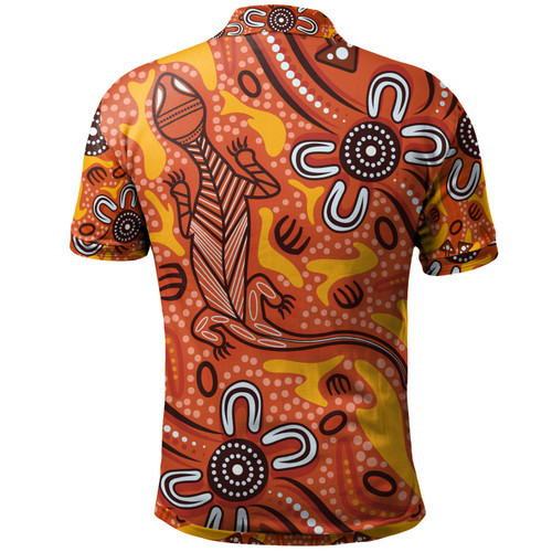 Australia Aboriginal Custom Polo Shirt - Aussie Lizard Indigenous Art Australia Aboriginal Custom Polo Shirt - Aussie Lizard Indigenous Art
