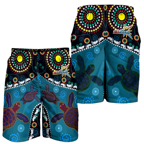 Indigenous All Stars Men Short - Custom Dreamtime Turtle With and Torres Strait Islanders Flag Indigenous All Stars Men Short - Custom Dreamtime Turtle With and Torres Strait Islanders Flag