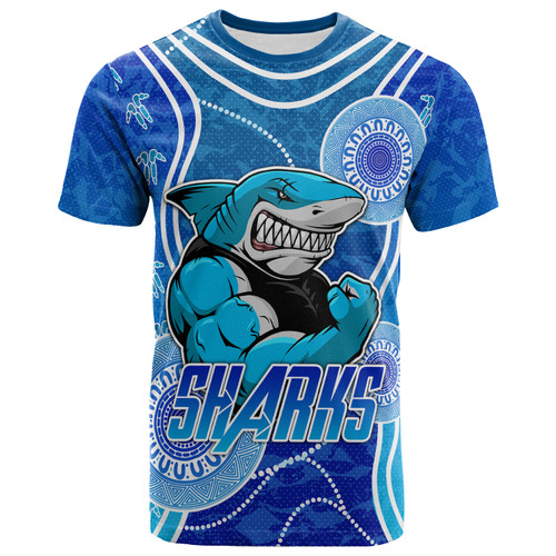 Cronulla-Sutherland Sharks T-shirt - Custom Indigenous Super Cronulla-Sutherland Sharks T-shirt