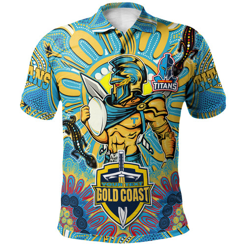 Gold Coast Titans Custom Polo Shirt - Stand Up Titans Indigenous Aboriginal Inspired Polo Shirt2 Gold Coast Titans Custom Polo Shirt - Stand Up Titans Indigenous Aboriginal Inspired Polo Shirt2