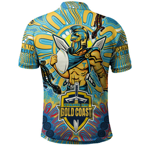 Gold Coast Titans Custom Polo Shirt - Stand Up Titans Indigenous Aboriginal Inspired Polo Shirt Gold Coast Titans Custom Polo Shirt - Stand Up Titans Indigenous Aboriginal Inspired Polo Shirt