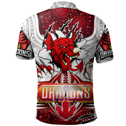 Australia Illawarra and St George Custom Polo Shirt - Indigenous Super Saints Scratch Style Australia Illawarra and St George Custom Polo Shirt - Indigenous Super Saints Scratch Style