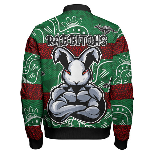 South Sydney Rabbitohs Bomber Jacket - Custom Indigenous Super South Sydney Rabbitohs Bomber Jacket South Sydney Rabbitohs Bomber Jacket - Custom Indigenous Super South Sydney Rabbitohs Bomber Jacket