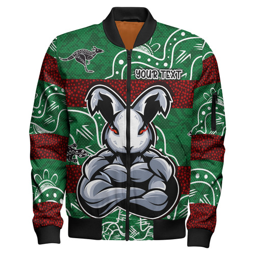 South Sydney Rabbitohs Bomber Jacket - Custom Indigenous Super South Sydney Rabbitohs Bomber Jacket South Sydney Rabbitohs Bomber Jacket - Custom Indigenous Super South Sydney Rabbitohs Bomber Jacket