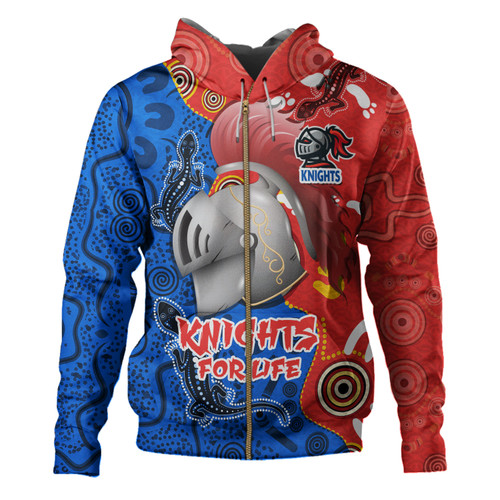 Newcastle Knights Custom Hoodie - Indigenous Newcastle Knights For Life Aboriginal Inspired Hoodie Newcastle Knights Custom Hoodie - Indigenous Newcastle Knights For Life Aboriginal Inspired Hoodie