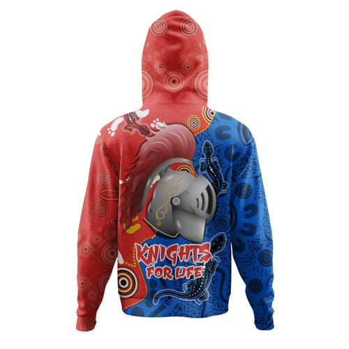Newcastle Knights Custom Hoodie - Indigenous Newcastle Knights For Life Aboriginal Inspired Hoodie Newcastle Knights Custom Hoodie - Indigenous Newcastle Knights For Life Aboriginal Inspired Hoodie