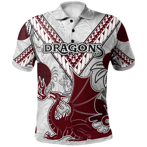 St. George Illawarra Dragons Polo Shirt - Custom Polynesian St. George Illawarra Dragons Polo Shirt