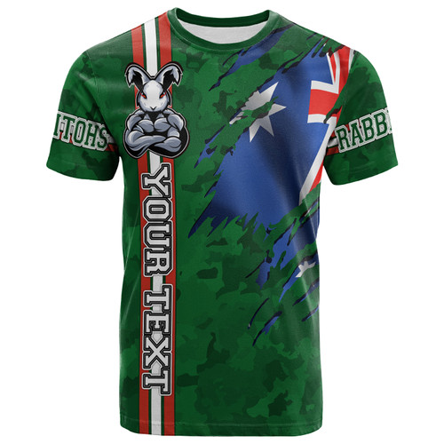 South Sydney Rabbitohs T-shirt - Custom South Sydney Rabbitohs With Camouflage and Australia Flag T-shirt South Sydney Rabbitohs T-shirt - Custom South Sydney Rabbitohs With Camouflage and Australia Flag T-shirt