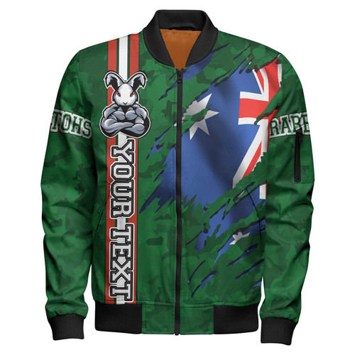 South Sydney Rabbitohs Bomber Jacket - South Sydney Rabbitohs With Camouflage and Australia Flag Bomber Jacket South Sydney Rabbitohs Bomber Jacket - South Sydney Rabbitohs With Camouflage and Australia Flag Bomber Jacket