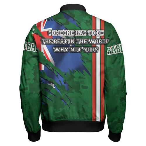 South Sydney Rabbitohs Bomber Jacket - South Sydney Rabbitohs With Camouflage and Australia Flag Bomber Jacket South Sydney Rabbitohs Bomber Jacket - South Sydney Rabbitohs With Camouflage and Australia Flag Bomber Jacket