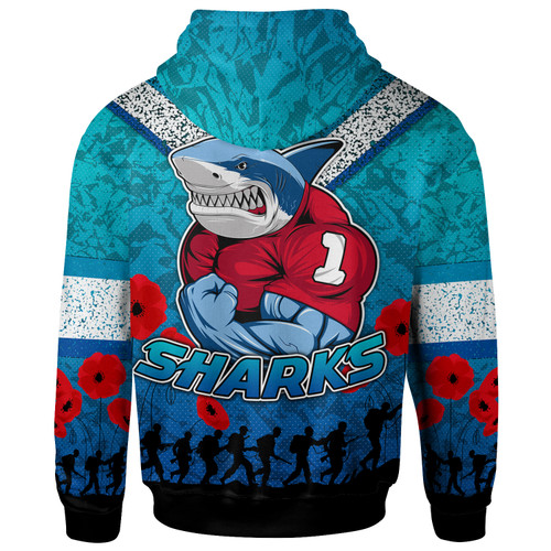 Cronulla-Sutherland Sharks Hoodie - Custom Anzac Day Cronulla-Sutherland Sharks Hoodie Cronulla-Sutherland Sharks Hoodie - Custom Anzac Day Cronulla-Sutherland Sharks Hoodie